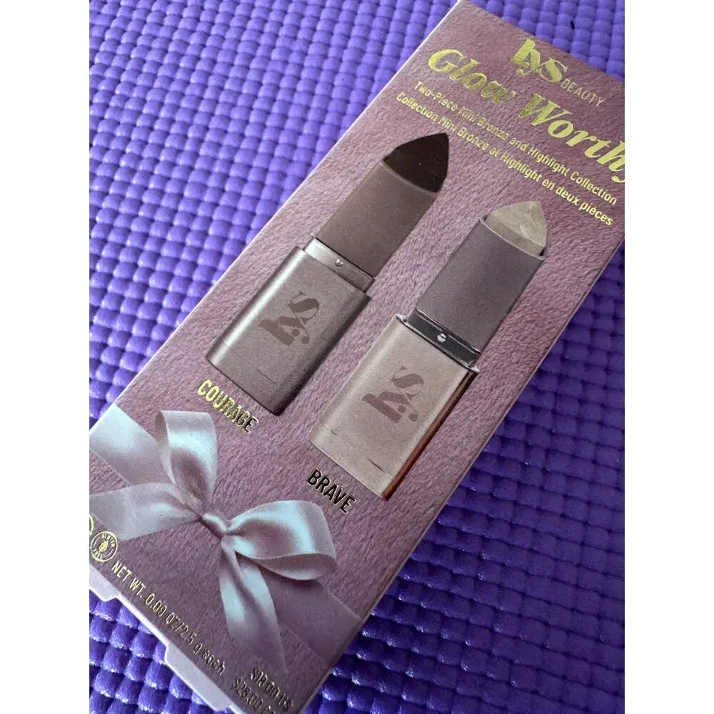 New LYS Beauty Glow Worthy Mini Bronzer & Highlighter Set Courage Brave Lot